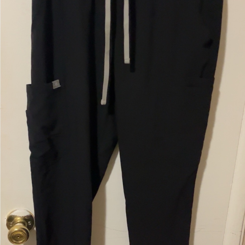 Women's Black straight leg  Pants with Drawstring